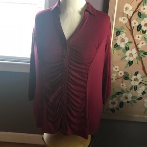 Dress barn dark red dress shirt size 2x